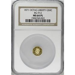 1871 50C BG-912 MS64 Prooflike NGC. A moderately refle