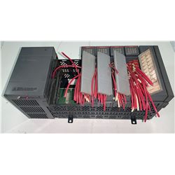 ALLEN-BRADLEY SLC500 POWER SUPPLY RACK W/CARTRIDGES AS SHOWN