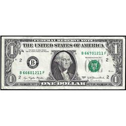 1977 $1 Federal Reserve Mismatched Serial Number Error Note