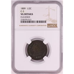 1809 C-3 Classic Head Half Cent Coin NGC VG Details