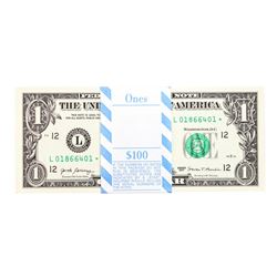 Pack of (100) Consecutive 2017 $1 Federal Reserve STAR Notes San Francisco