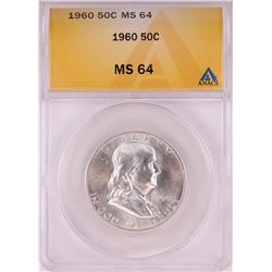 1960 Franklin Half Dollar Coin ANACS MS64
