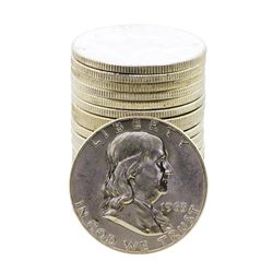 Roll of (20) Brilliant Uncirculated 1963-D Franklin Half Dollar Coins