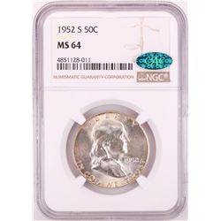 1952-S Franklin Half Dollar Coin NGC MS64 CAC