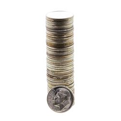 Roll of (50) Brilliant Uncirculated 1951 Roosevelt Dime Coins
