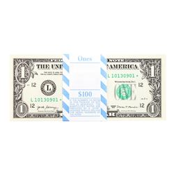 Pack of (100) Consecutive 2017 $1 Federal Reserve STAR Notes San Francisco