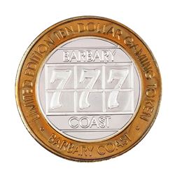 .999 Silver Barbary Coast Las Vegas, Nevada $10 Casino Limited Edition Gaming Token