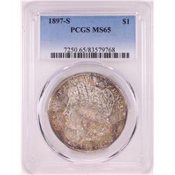 1897-S $1 Morgan Silver Dollar Coin PCGS MS65