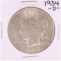 1934-D $1 Peace Silver Dollar Coin