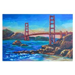 Yana Rafael "Homage To The Golden Gate" Original Acrylic On Canvas