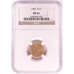 1906 $2 1/2 Liberty Head Quarter Eagle Gold Coin NGC MS62