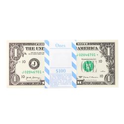 Pack of (100) Consecutive 2017 $1 Federal Reserve STAR Notes Kansas City