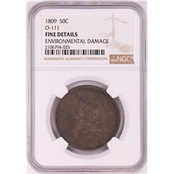 1809 Capped Bust Half Dollar Coin NGC Fine Details O-111