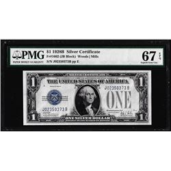 1928B $1 Funnyback Silver Certificate Note Fr.1602 PMG Superb Gem Uncirculated 67EPQ