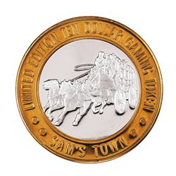 .999 Silver Sam's Town Las Vegas Nevada $10 Casino Limited Edition Gaming Token