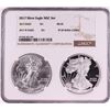 Image 1 : 2017 $1 American Silver Eagle Coin Set NGC MS69/PF69 Ultra Cameo