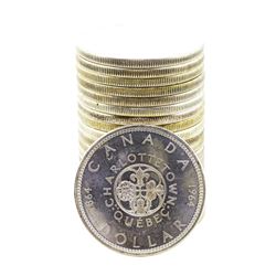 Roll of (20) Brilliant Uncirculated 1964-1965 Canadian Silver Dollar Coins