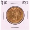 Image 1 : 1881 $10 Liberty Head Eagle Gold Coin