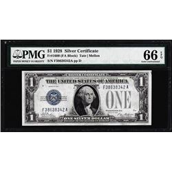 1928 $1 Funnyback Silver Certificate Note Fr.1600 PMG Gem Uncirculated 66EPQ
