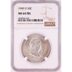 1949-D Franklin Half Dollar Coin NGC MS64FBL