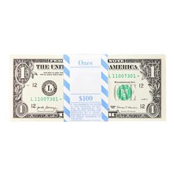 Pack of (100) Consecutive 2017 $1 Federal Reserve STAR Notes San Francisco