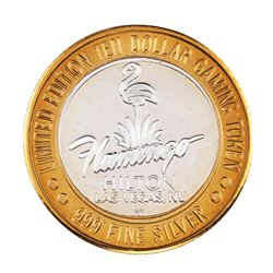 .999 Silver Flamingo Hilton Las Vegas, Nevada $10 Casino Limited Edition Gaming Token
