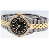 Image 7 : Rolex Men's Two Tone Steel & Gold Black Diamond String & Sapphire Datejust Wristwatch