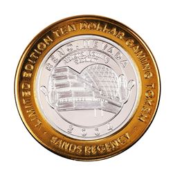 .999 Silver Sands Regency Reno, Nevada $10 Casino Limited Edition Gaming Token