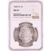Image 1 : 1890-CC $1 Morgan Silver Dollar Coin NGC MS63