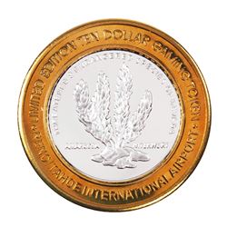 .999 Silver Reno Tahoe International Airport $10 Casino Limited Edition Gaming Token