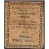 Image 2 : April 10, 1777 Philadelphia Three Pence Colonial Currency Note