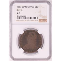 1807 50/20 Capped Bust Half Dollar Coin NGC G6 O-112