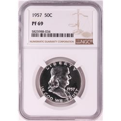 1957 Proof Franklin Half Dollar Coin NGC PF69