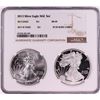Image 1 : 2013 $1 American Silver Eagle Coin Set NGC MS69/PF69 Ultra Cameo