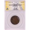 Image 1 : 1724 Half Penny Wood's Hibernia Colonial Copper Coin ANACS F12 Details