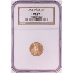 2003 $5 American Gold Eagle Coin NGC MS69