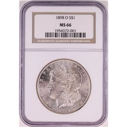 1898-O $1 Morgan Silver Dollar Coin NGC MS66