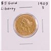 Image 1 : 1903-S $5 Liberty Head Half Eagle Gold Coin