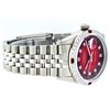 Image 4 : Rolex Men's Stainless Steel Red Vignette Diamond & Ruby Datejust Wristwatch