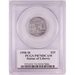 1998-W $25 Proof Platinum American Eagle Coin PCGS PR70DCAM John Mercanti Signature