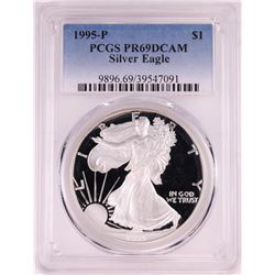 1995-P $1 Proof American Silver Eagle Coin PCGS PR69DCAM