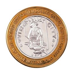 .999 Silver Reno Tahoe International Airport $10 Casino Limited Edition Gaming Token