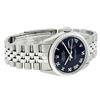 Image 3 : Rolex Men's Stainless Steel Black Roman Datejust 36MM Wristwatch Datejust