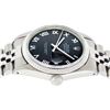 Image 7 : Rolex Men's Stainless Steel Black Roman Datejust 36MM Wristwatch Datejust
