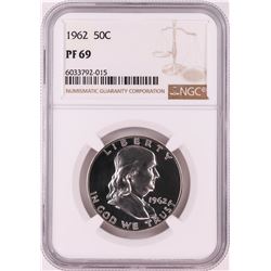 1962 Proof Franklin Half Dollar Coin NGC PF69