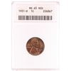 Image 1 : 1931-D Lincoln Head Cent Coin ANACS MS65RD