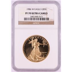 1986-W $50 Proof American Gold Eagle Coin NGC PF70 Ultra Cameo