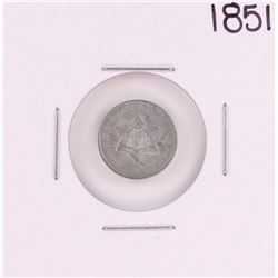 1851 Three Cent Piece Silver Coin