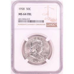 1958 Franklin Half Dollar Coin NGC MS64FBL