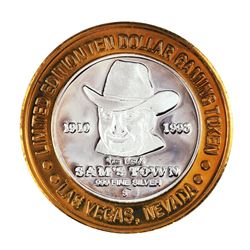 .999 Silver Sam's Town Las Vegas Nevada $10 Casino Limited Edition Gaming Token
